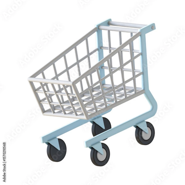 Fototapeta Shopping Cart Icon: Modern 3D Design for E-commerce & Retail