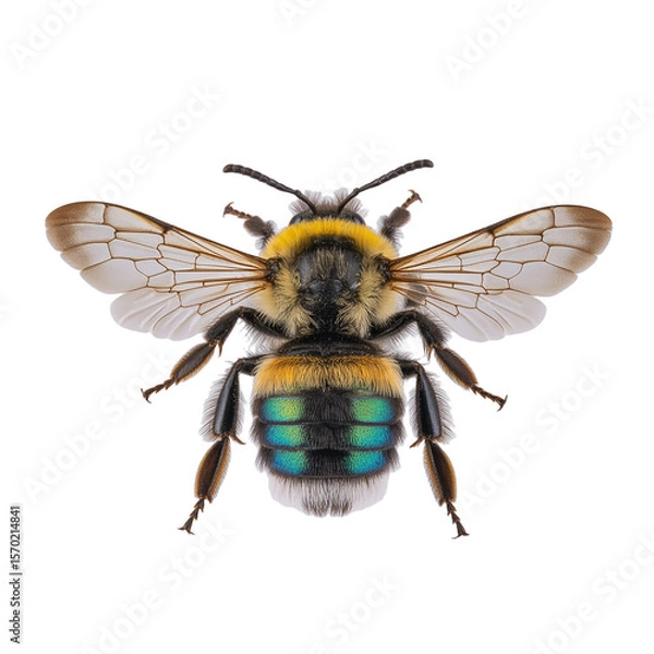 Obraz Close Up of a Colorful Bee with Detailed Wings