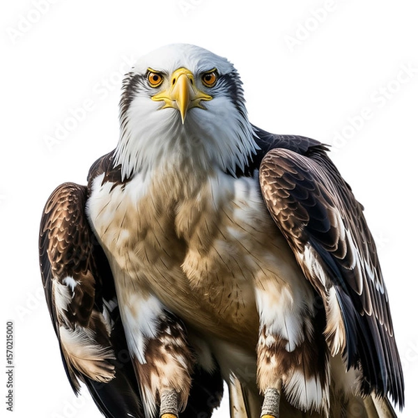 Obraz Bald Eagle Portrait Against White Background