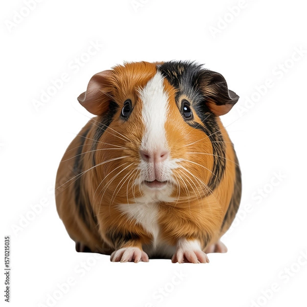 Obraz Cute Guinea Pig Portrait Against White Background