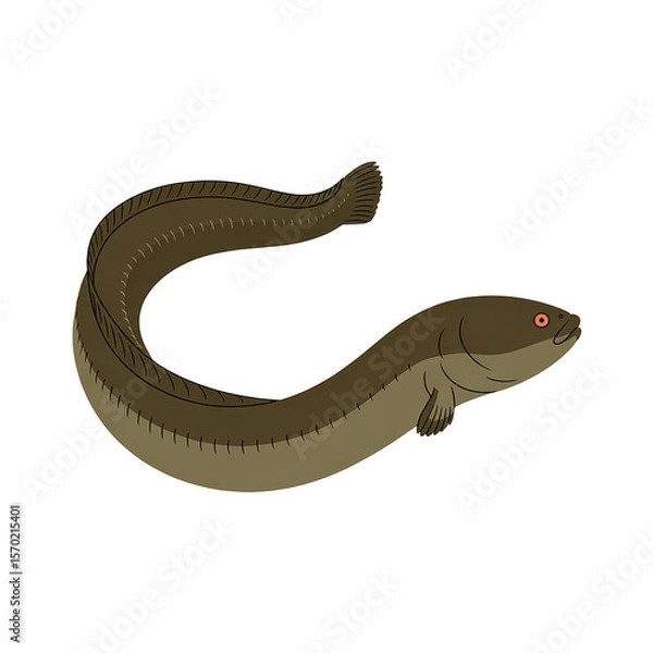 Obraz Cartoon Illustration of a Fish Eel