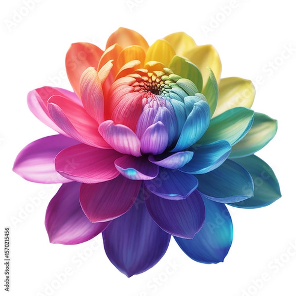 Obraz Vibrant Rainbow Dahlia Flower Close Up
