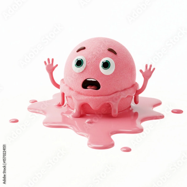 Fototapeta Cream Character in 3D Style