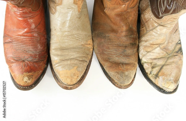 Obraz Old worn cowboy boot toes