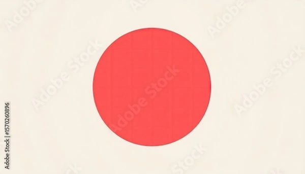 Obraz Red Circle Centered On White Background Creating Simple Geometric Design