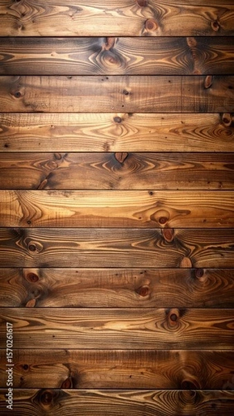 Obraz Rustic Oak Wood Panel Texture with Visible Knots and Detailed Wood Grain in Warm Brown Tones