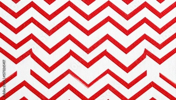 Obraz Sharp Red Chevron Pattern On White Canvas Background A Repeating Zigzag Geometric Design