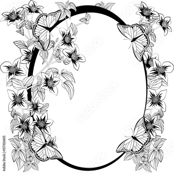 Fototapeta Frame in a flower ornament