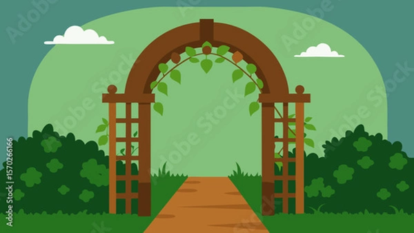 Obraz Elegant Garden Archway A Pathway to Tranquility and Natural Beauty