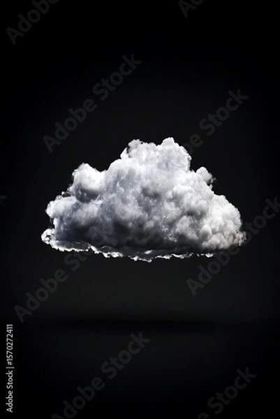 Fototapeta A fluffy cumulus cloud against a dark background.