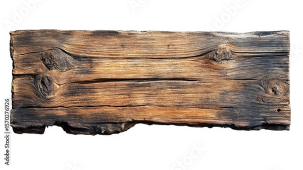 Obraz A Weathered Wooden Plank Isolated On Transparent Background Perfect For Your Rustic Designs