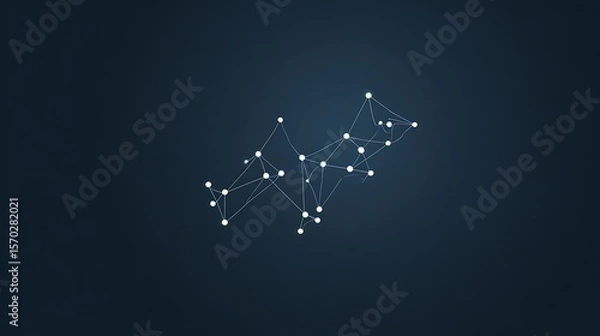 Fototapeta Abstract network design on a dark background.