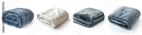 Obraz plush fleece blanket with visible stitching folded