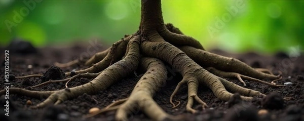 Fototapeta Intertwined Tree Roots A Powerful Symbol of Unity, Growth, and Enduring Bonds in Nature