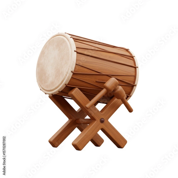 Obraz 3D Bedug Drum for Ramadan Eid Adhan on Transparent Background