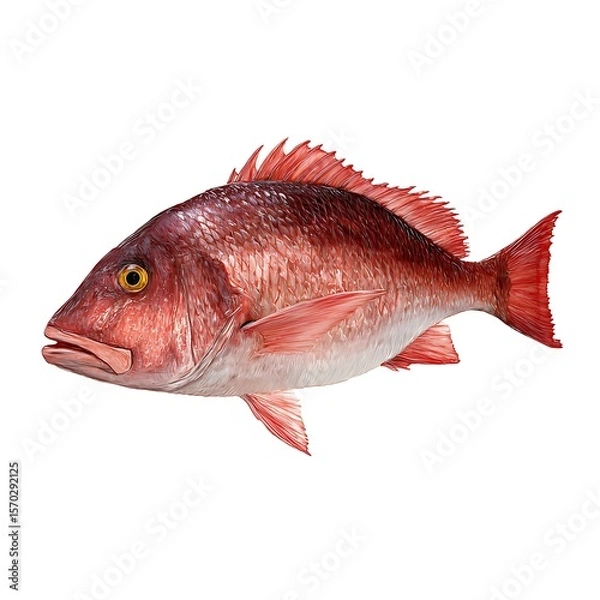Fototapeta Side view of a red fish.