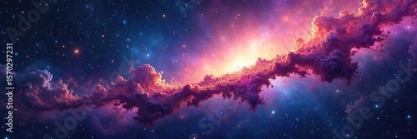 Fototapeta Awe-Inspiring Celestial Panorama Vibrant Nebulae, Distant Galaxies, and Cosmic Formations Swirling in the Vastness of Space