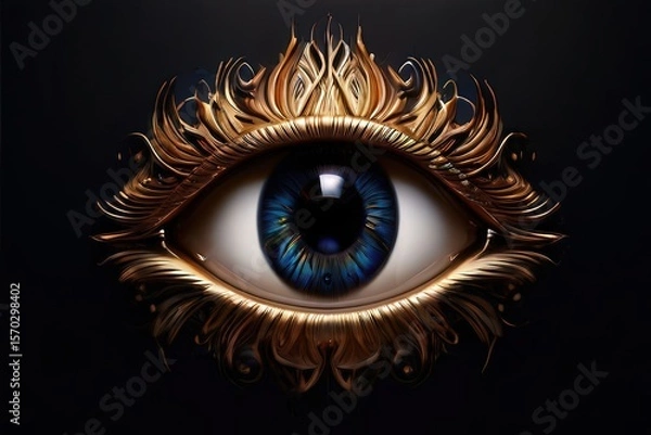 Fototapeta an AI Image Generator, Elegant Artistic Eye Surrounded By Vibrant