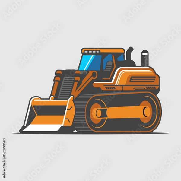 Obraz Heavy equipment flat cartoon ...