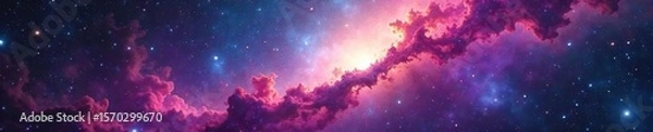 Fototapeta Vibrant Swirling Nebula A Breathtaking Cosmic Landscape of Gas, Dust, and Distant Stars, Perfect for Science Fiction, Fantasy, and Astronomy Projects