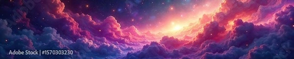 Fototapeta Celestial River A Vibrant Nebula Swirling Through Cosmic Space, Depicting a Planets Ethereal Essence in a Mysterious and Mesmerizing Dance of Light and Energy