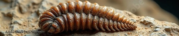 Fototapeta Meticulously Preserved Trilobite Fossil A Prime Example of Evolutions Enduring Power, Showcasing Prehistoric Life in Stunning Detail.