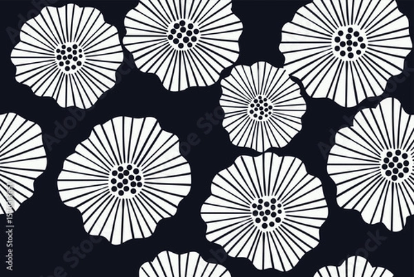 Fototapeta Abstract floral seamless pattern, suitable for fashion design, decoration, fabric, wallpaper and printing on purple-gray background