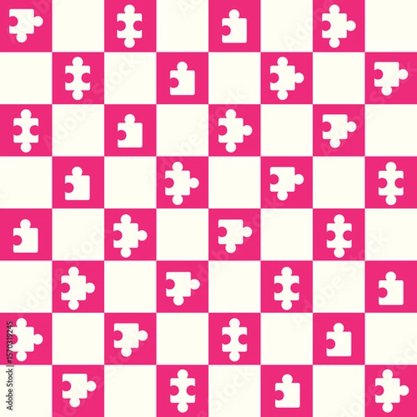 Obraz Puzzle Piece Vector Seamless Pattern