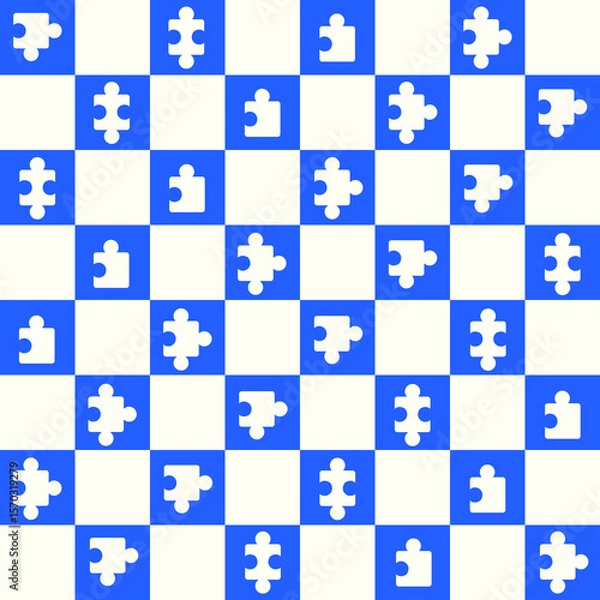 Obraz Puzzle Piece Vector Seamless Pattern