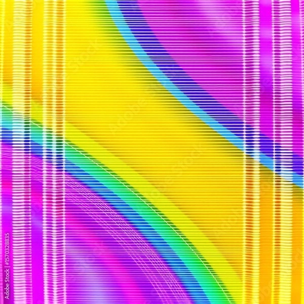 Obraz colorful abstract background with reeded glass effect, 3d render	