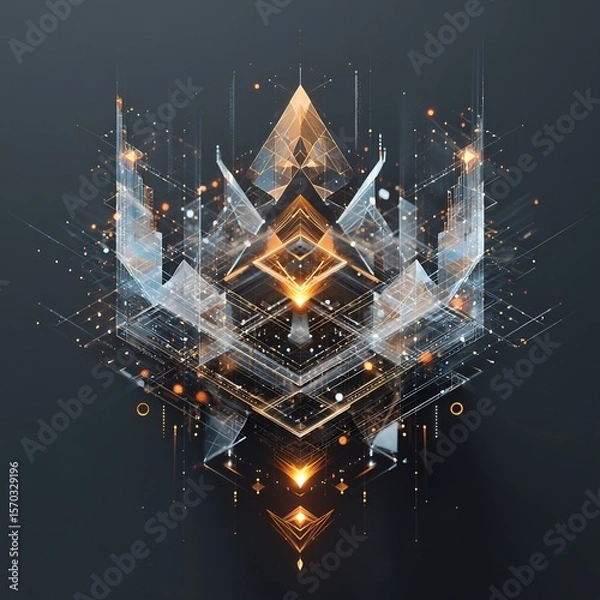 Fototapeta Abstract Geometric Design with Light and Lines