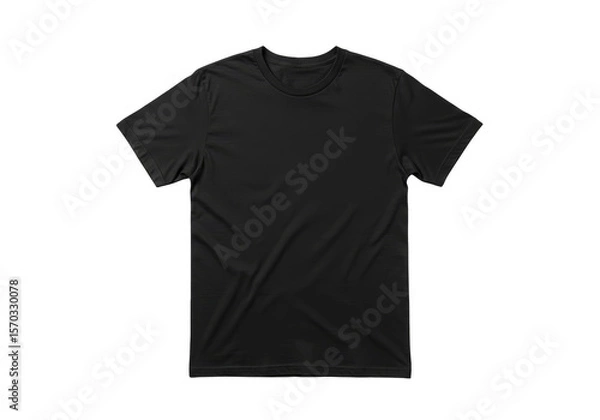 Fototapeta Isolated Black Cotton T-Shirt Apparel Casual Short Sleeve Clothing