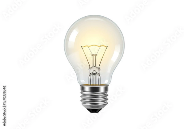 Obraz Isolated Glowing Incandescent Lightbulb Filament Glass Electricity Energy