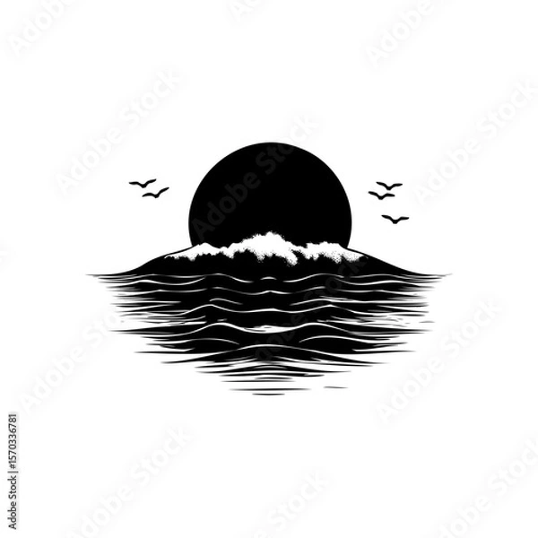 Fototapeta Wafe Ocean Vector