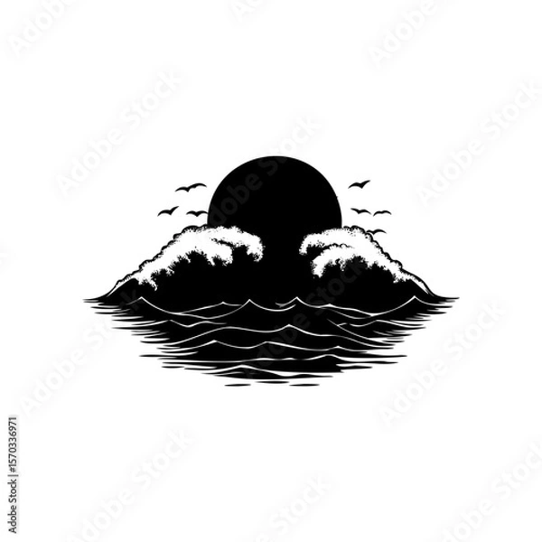 Fototapeta Wafe Ocean Vector