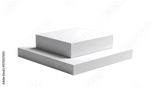Fototapeta White Geometric Platform Display On Isolated Transparent Background