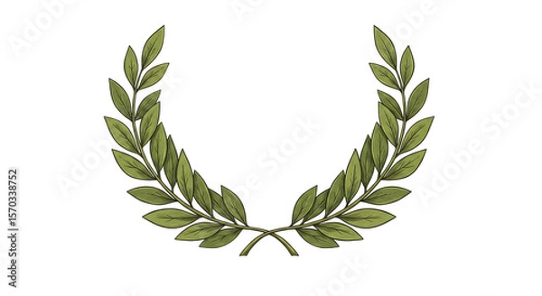 Fototapeta Green Olive Branch Laurel Wreath Symbol Vector Illustration