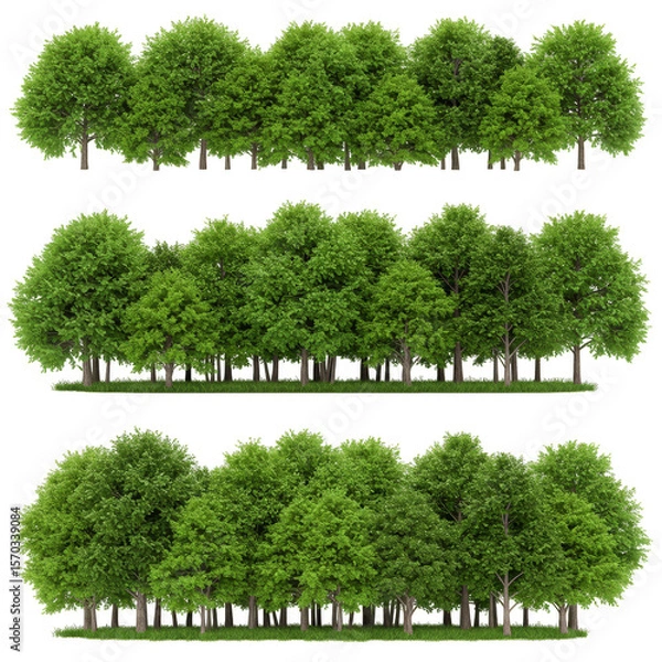Fototapeta Green Trees Forest Nature Landscape Isolated Background Transparency