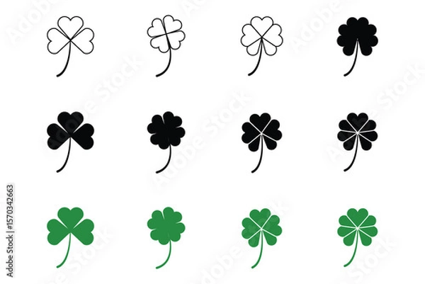Fototapeta Clover leaf icon pack element design
