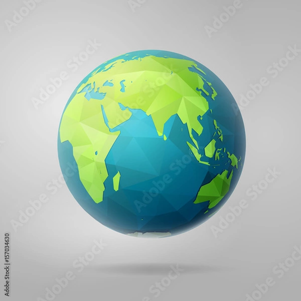 Fototapeta wielokąt wschodni półkula ziemi na światło