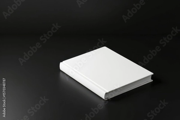 Fototapeta Blank White Book on Dark Surface A Clean, Simple, and Elegant Mockup for Design Projects