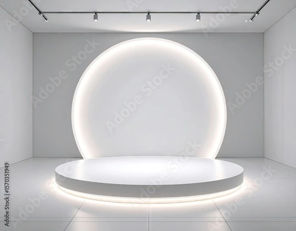Fototapeta Empty white pedestal display