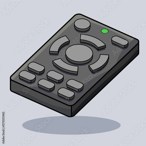 Fototapeta Vector illustration of a remote control with buttons in cartoon style. Perfect for electronics, home devices, smart technology, or entertainment-related visuals.