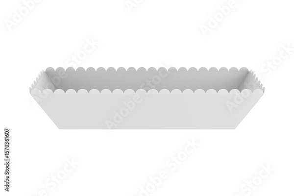 Obraz Kraft Paper Food Tray Mockup Isolated On White Background. 3d illustration