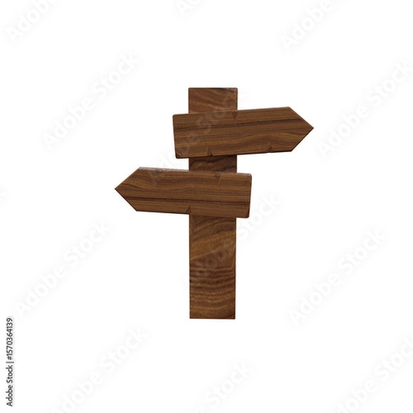Obraz 3d wooden navigation