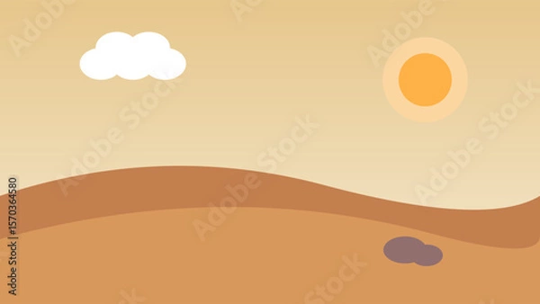 Fototapeta Succulent and Desert Rocks in Minimalist Desertcore Landscape