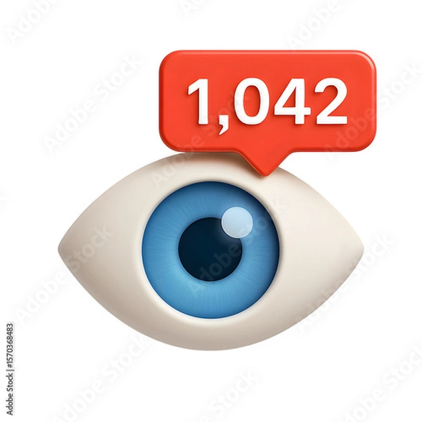 Fototapeta 3D Eye View Count Icon