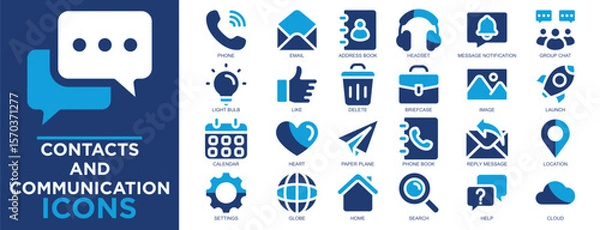 Fototapeta contacts and communication, communication, contact, web, phone, business icon set. Outline icons collection. Simple vector illustration