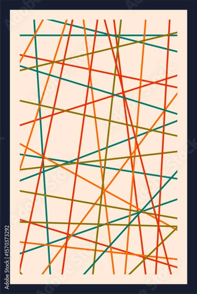 Fototapeta Abstract Geometric Texture Line Art Strip Wall Art Vector Decoration Pattern 