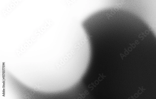Fototapeta White gray grainy background, black white grayscale abstract noise texture shape,	